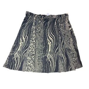 Jaclyn Smith XL Skirt A Line Tan Black Print Lined Pull On Womenswear
